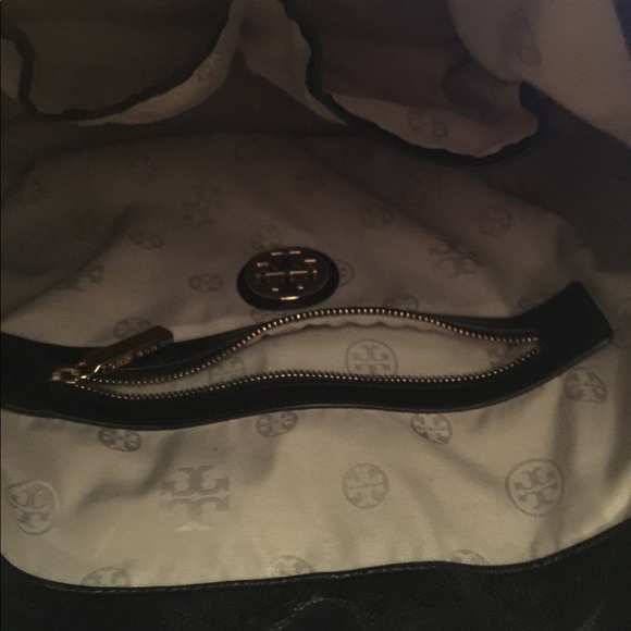 Tory Burch Black Dena Leather Hobo - Picture 8 of 10